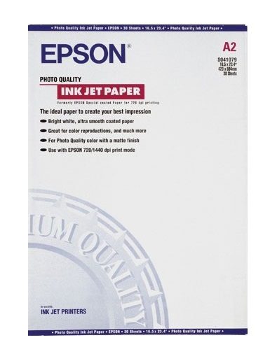 EPSON PHOTO QUALITY INKJET PAPER A2 102GSM 30 SHEET