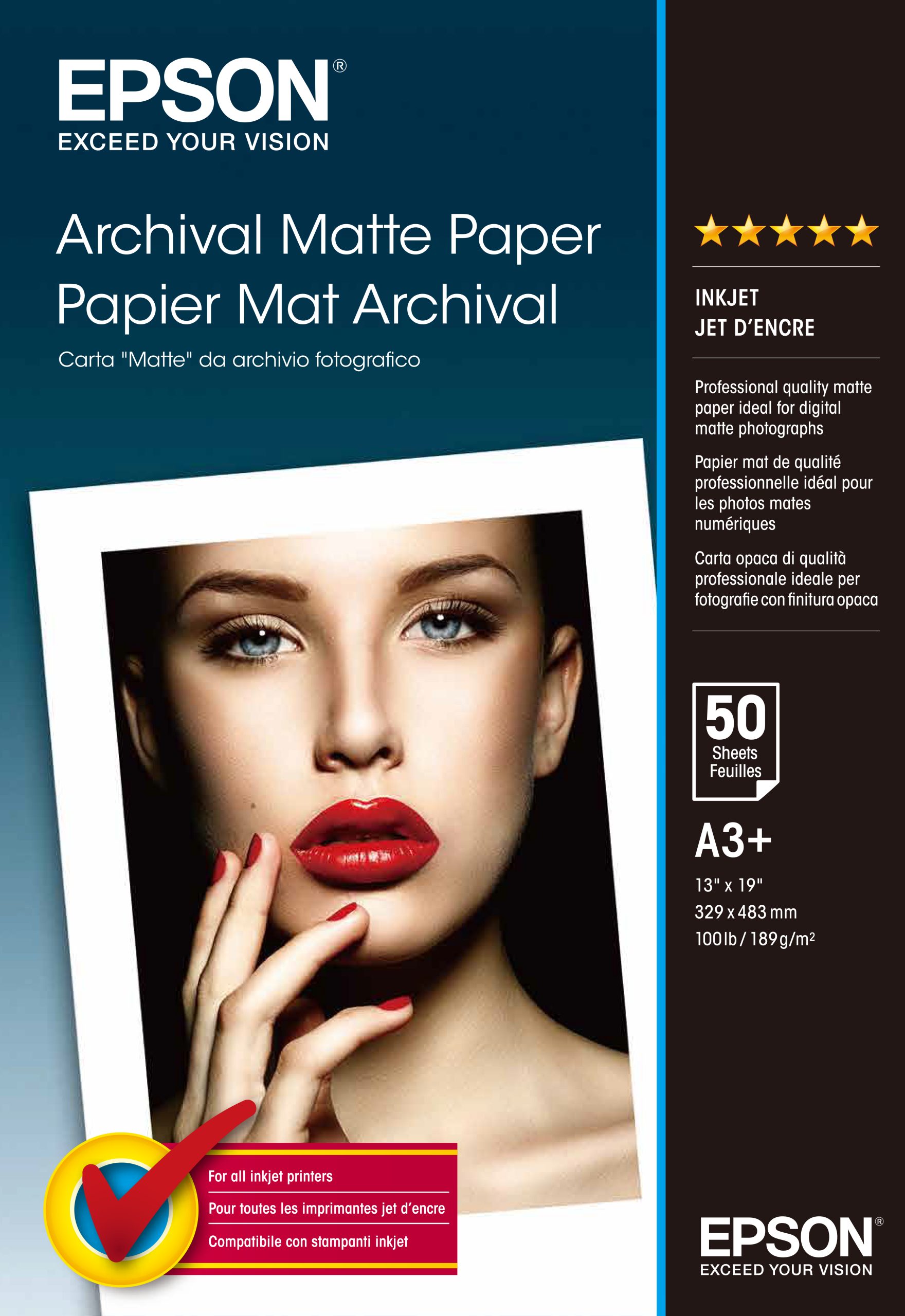 EPSON ARCHIVAL MATTE PAPER A3+ 189GSM 50 SHEET