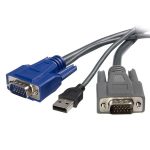 1.5m Ultra-Thin USB VGA 2-in-1 KVM Cable
