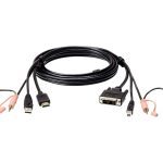 Aten Kvm Cable 1.8m With Hdmi, Usb & Audio To Dvi-d (single Link), Usb & Audio (2L-7D02DH)