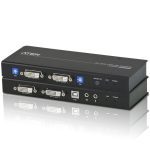 Aten Dvi Dual View Kvm Extender With Audio, Rs232, Edid Mode Support, Sun/mac Kb/ms Support (CE604-AT-U)