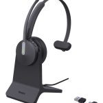 YEALINK WIRELESS (BH70) MS MONO BLUETOOTH HEADSET W/STAND, BT51, BLACK, C TO A ADAPTER