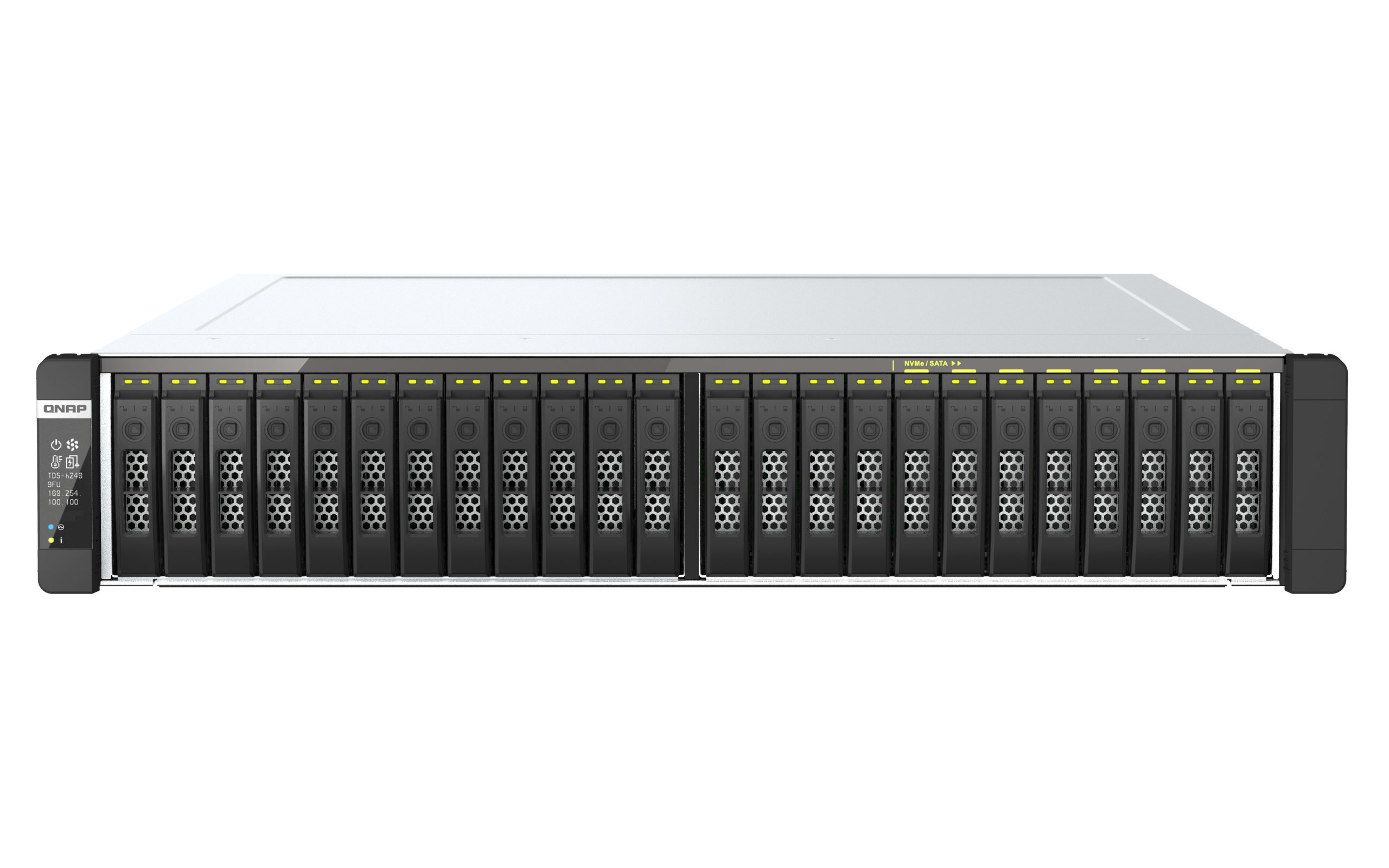 QNAP TDS-h2489FU-4314-128G,24-Bay all-flash U.2 NVMe PCIe Gen4 dual-processor NAS, 2 x Intel Xeon Silver 4314 processor, 128GB RDIMM ECC DDR4 RAM, 5 Yrs WTY