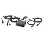 2-PORT HYBRID CABLE KVM SWITCH 4K DP