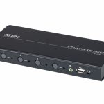 Aten Km Switch 4 Port Usb Boundless Switching W/ Audio, Cables Included, Daisy Chain Up To 2 (8 Computers Total) (CS724KM-AT)
