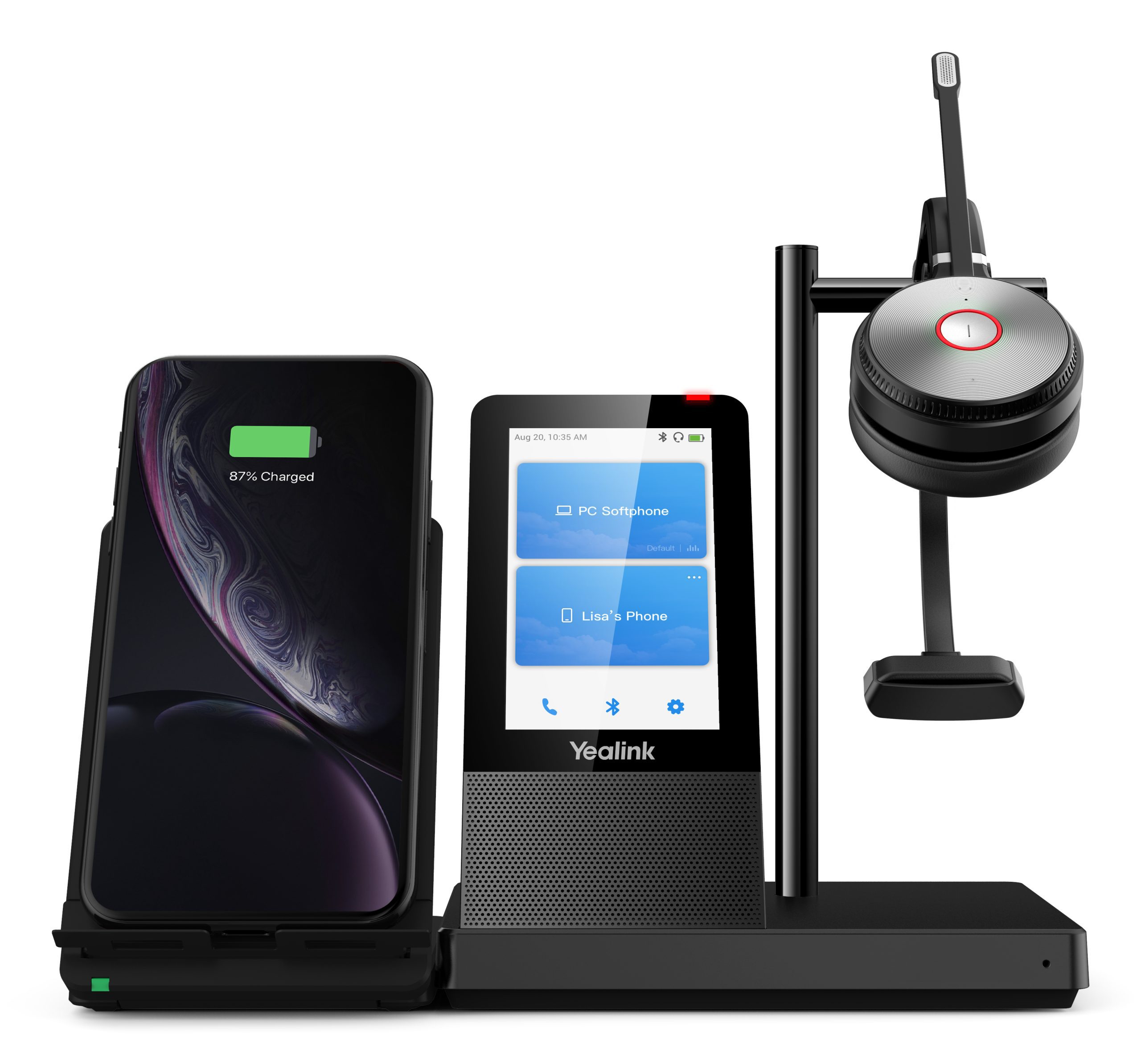 YEALINK DECT WIRELESS (WH66) UC MONO HEADSET , 4" TOUCH SCREEN BASE , SPEAKERPHONE