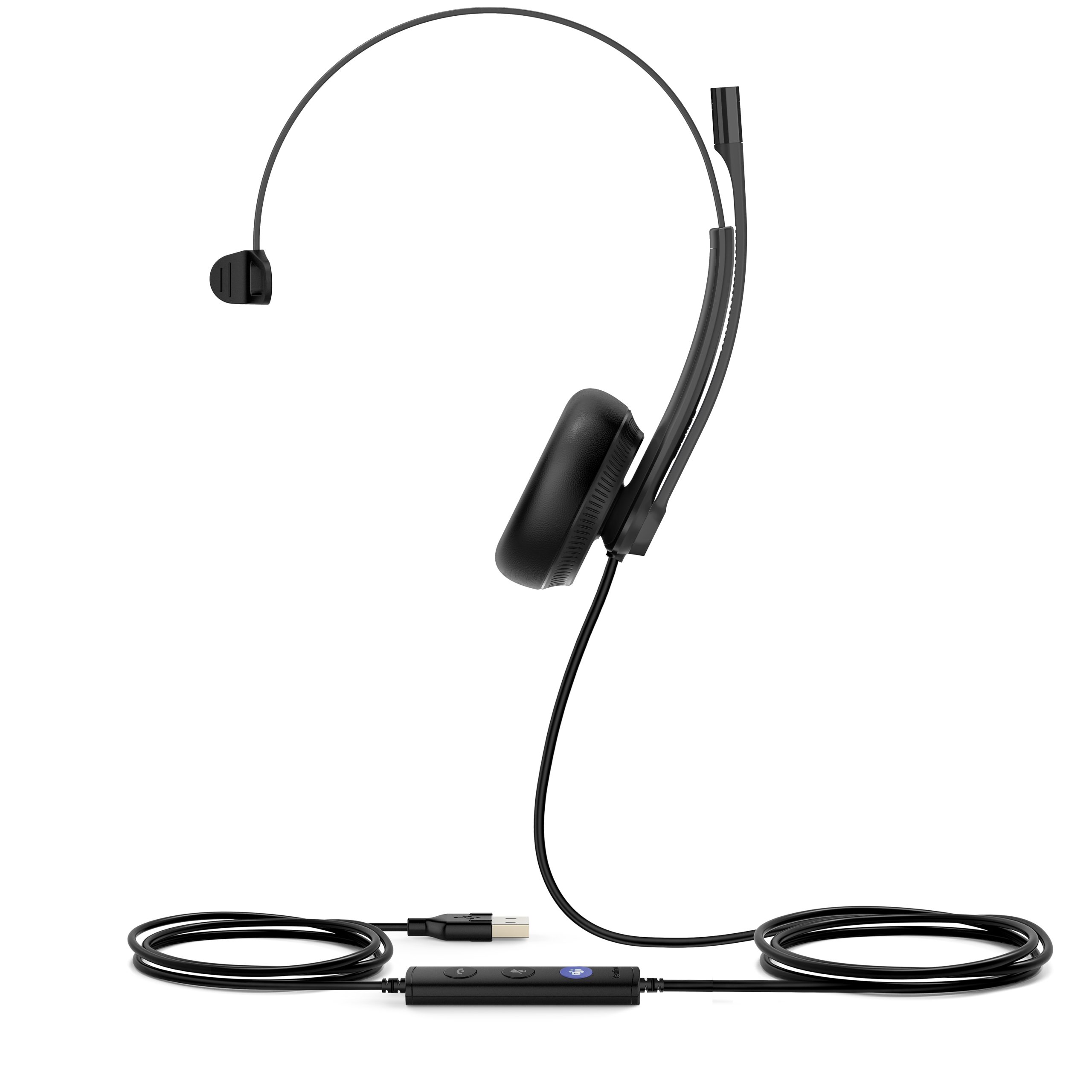 YEALINK WIRED (UH34) MS MONO HEADSET, NOISE CANCELLING MIC, LEATHER CUSHION, USB-A