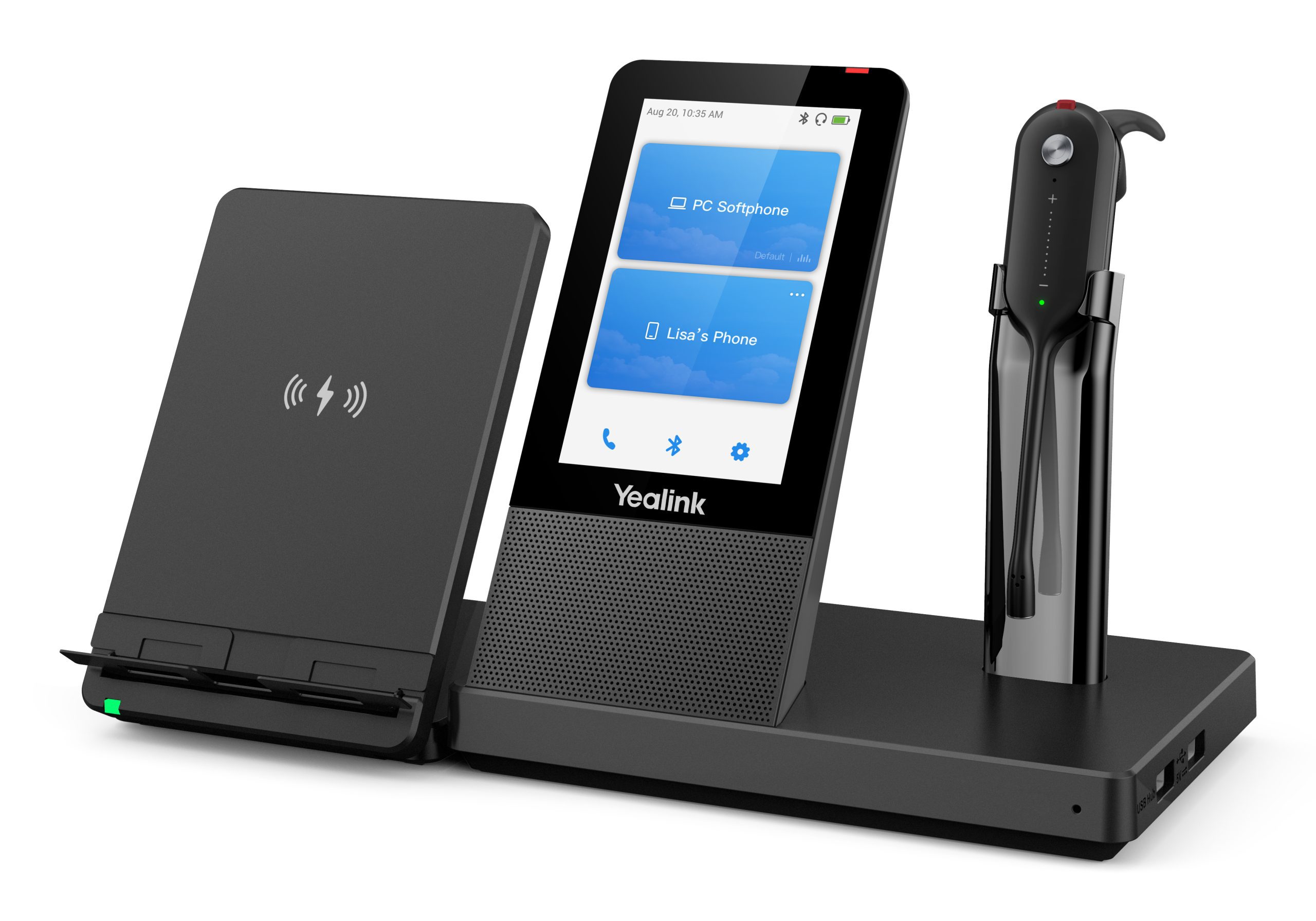 YEALINK DECT WIRELESS (WH67) UC CONVERTIBLE HEADSET , 4" TOUCH SCREEN BASE , SPEAKERPHONE