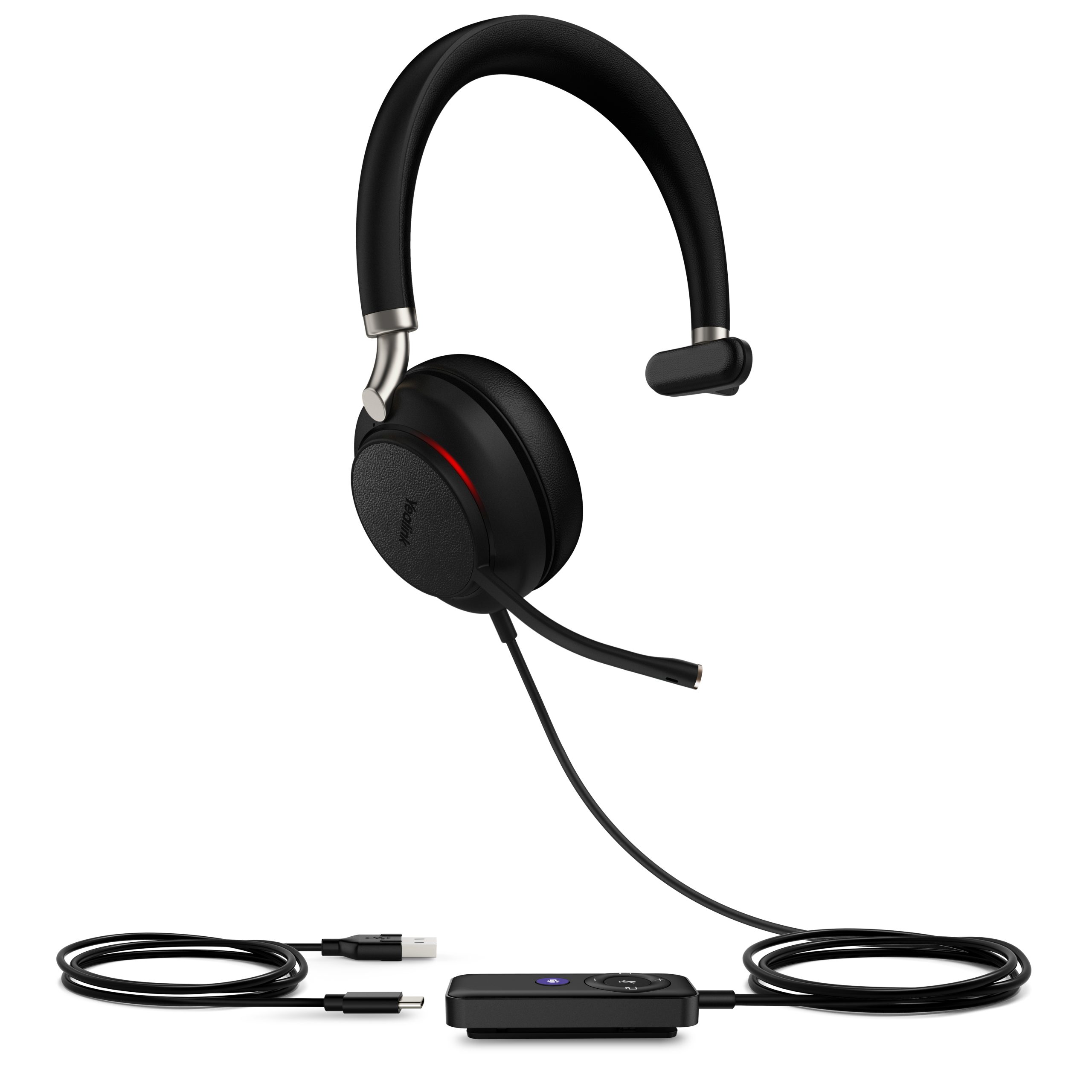 YEALINK WIRED (UH38) UC MONO HEADSET,NOISE CANCELLING MIC,LEATHER,BLUETOOTH & USB-C