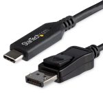 StarTech.com CDP2DP146B – Video Cable Adapter, USB-C to DisplayPort, 1.4, Black