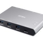 Aten Sharing Switch Gen2 2×4 Usb-c, 2x Pc, 4x Usb 3.2 Gen2 Ports (1x Usb-c), Power Passthrough, Osx & Windows Compatible, Plug And Play (US3342-AT)