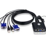 Aten Compact Kvm Switch 2 Port Single Display Vga, Remote Port Selector, Usb Hot-plugging (CS22U-AT)