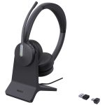 YEALINK WIRELESS (BH70) MS STEREO BLUETOOTH HEADSET W/STAND, BT51, BLACK, C TO A ADAPTER