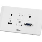 Aten Ve2812aeut Hdmi & Vga Hdbaset Transmitter With Eu Wall Plate / Poh (4k@100m) (hdbaset Class A), Built-in Poh, Auto-switch (VE2812AEUT-AT-U)