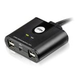 Aten Peripheral Switch 2×4 Usb 2.0, 2x Pc, 4x Usb 2.0 Ports, Remote Port Selector, Plug And Play, Hot Pluggable (US224-AT)