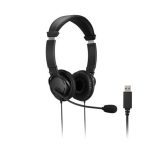KENSINGTON HI-FI USB-A HEADPHONES WITH MIC AND VOLUME CONTROL, 1YR