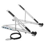 Targus AWU100205GL Portable Stand & Usb-A Hub, 5 HEIGHT ADJUSTABLE FOLDING STAND, 4X USB-A(3.2 Gen 1) ports.
