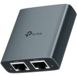 TP-Link EH210 1 to 2 Gigabit Ethernet Splitter, 1Gbps , 3 × RJ45 1Gbps Ports, 1 × USB-C Power Supply Port, Aluminum Alloy Case