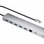 Aten 11-in-1 Usb-c Multiport Dock With Power Pass-through, 2x Hdmi, 2x Usb-c (1 For Power Delivery & 1 For Data Transmission), 3x Usb Type-a, 1x Sd, 1 (UH3240-AT)