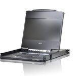 Aten Rackmount Single Rail LCD Console VGA,HDMI,DVI & VGA w/ 17.3' LCD Display, 1x Custom KVM Cable Included, 1920x1080@60hz Display, LED Illumination