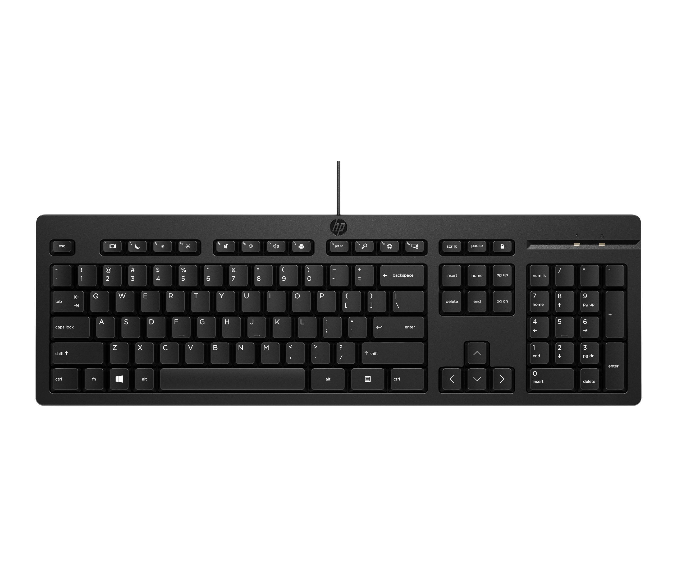 HP 125 Wired Keyboard - Compatible with Windows 10, Desktop PC, Laptop, Notebook USB Plug and Play Connectivity, Easy Cleaning 1YR WTY