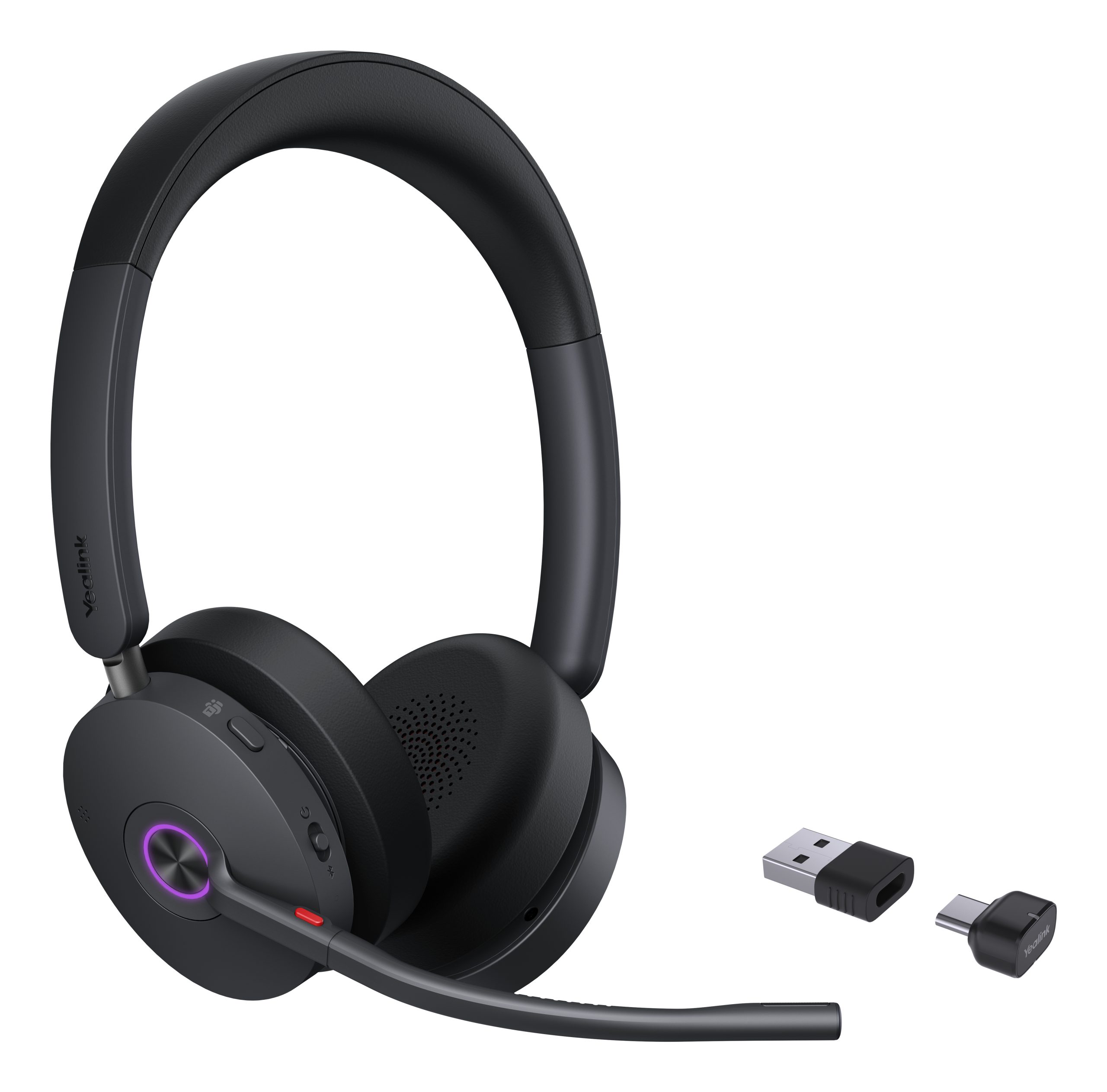 YEALINK WIRELESS (BH74) MS STEREO BLUETOOTH ANC HEADSET, BT51 DNGLE, BLACK, C TO A ADAPTER