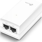 TP-Link Omada 24v Passive Poe Injector Adapter, 1× Gigabit Poe Port, 1× Gigabit Non-poe Port, Data And Power Carried Over The Same Cable, 24v (POE2412G)
