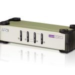 Aten Desktop Kvm Switch 4 Port Single Display Vga, 4x Custom Kvm Cables Included, Selection Via Front Panel, Auto Scan Mode (CS84U-AT)