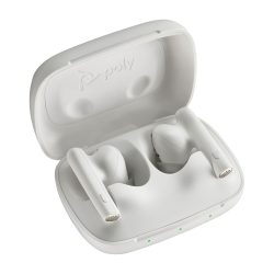 Poly Voyager Free 60 UC White Sand Earbuds BT700 USB-A Adapter Basic Charge Case 7Y8L3AA