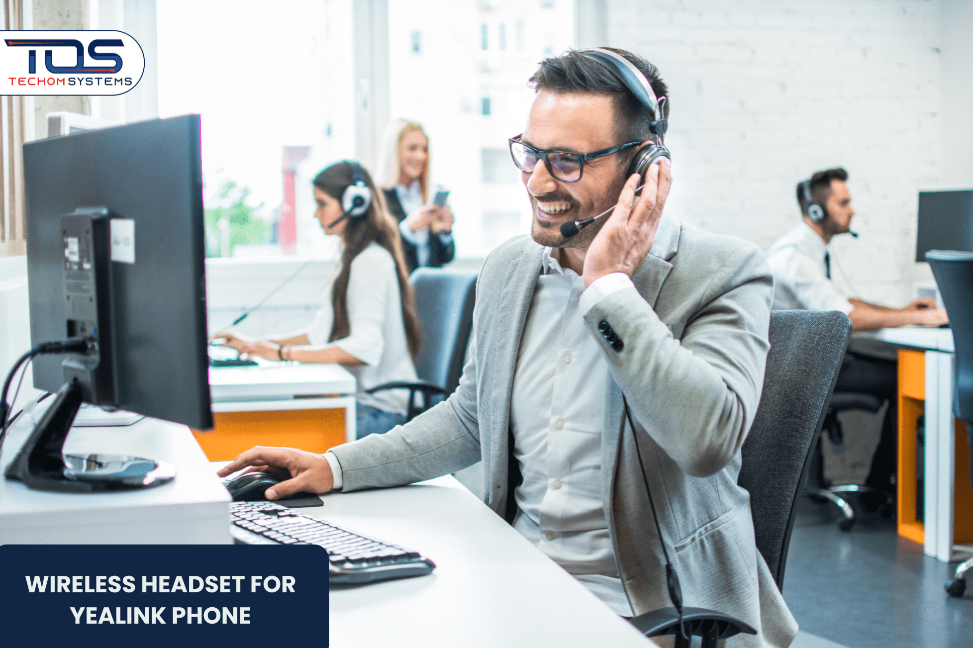 Wireless headset for Yealink phone