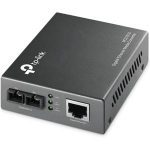 TP-Link 1000mbps Rj45 To 1000mbps Single-mode Sc Fiber Converter, Full-duplex, Up To 15km, Switching Power Adapter, Chassis Tl-mc1400 Rack-mou (MC210CS)