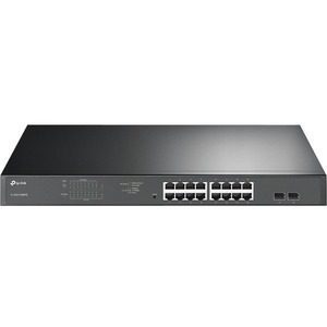 TP-Link TL-SG1218MPE 16-Port Gigabit PoE+ Easy Smart Switch, 16 Gigabit RJ45 Ports, 2 SFP Slots, 802.3at/af, 192W PoE Power, 1U 19-inch Rack-mountable - Image 2