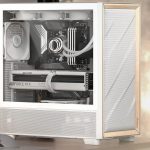 Antec Flux ATX, White Premium Birch Trim, 5x white PWM Performance Fans. Ultra Cooling Design, PWM ARGB Controller w/ MB Sync, Mid Tower Case