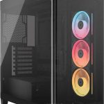 Corsair FRAME 4500X LX-R RGB LINK Panoramic Glass Mid-Tower PC Case Black: up to 460mm GPU, 360mm radiators, rich I/O, and versatile fan/rad mounts