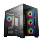DeepCool CG530 4F ATX Case, Tempered Glass, 4 Pre-Installed Fans, USB3.0 x 2, Gen2 Type-C x 1, Audio/Mic x 1, Cable Management, Rear Connector Support