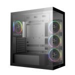 DeepCool CG580 4F v2 Panoramic ATX Mid-Tower Case, 4 Pre-Installed Fans, Single Chamber, Up to 2x 360mm Radiators, Front 2x USB3.0