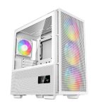DeepCool CH560 DIGITAL White High Airflow Mid-Tower ATX Case Digital Status Display Magnetic Hybrid Mesh 3 Pre Installed 140mm Fans LS