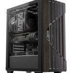 OKINOS Cypress 5 Oak Wood ATX, Type-C ,4 x 120mm 3Pin Non-PWM CaseFans Preinstalled ,Tempered Glass Side Panel,BlackMid-Tower Computer Case