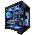 OKINOS Mirage 4 Matx Argb Case, Argb Controller, 4x Argb Fans. Ultimate Thermal, Steel,2x Usb3.0, 1×3.2 Gen2 Usb-c, Black Tower Case (CAO-M4ARGB-BK)