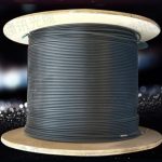 8Ware 350m CAT6A Ethernet Outdoor Underground Shielded External LAN Cable Roll on Rell Box Black Copper Twisted Core PE Jacket 23AWG
