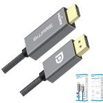 8ware 1m DisplayPort DP to HDMI Male to Male Adapter Converter Cable Retail Pack 1080P Nylon Braide for Video Card PC Notebook to Monitor Projector TV