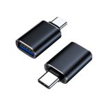 8Ware USB-C Male to USB-A Female OTG Adapter For Laptop, Wall Chargers,Phone Black