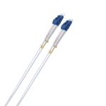 8ware 1m LC-LC OS2 Single Mode Dual-Core Fibre / Fiber Optic Cable UPC Duplex Armoured Low Smoke Zero Halogen (LSZH) Jacket White