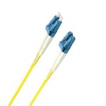 8ware 1.5m LC-LC OS2 Single Mode Dual-Core Fibre / Fiber Optic Cable UPC Duplex Armoured Low Smoke Zero Halogen (LSZH) Jacket Yellow