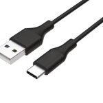 8ware 1m USB-C Type-C Data Sync Charger Cable Black Strong Braided Heavy Duty Charging for Samsung Galaxy Note 8 S8 Plus LG Google Macbook