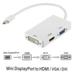 Astrotek 3 in1 Thunderbolt Mini DP DisplayPort to HDMI DVI VGA Hub Adapter Converter Cable for MacBook Air Mac Mini Microsoft Surface Pro 3/4/5