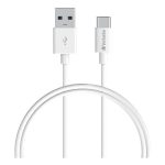 Verbatim Charge & Sync USB-C Cable 1 Meter - White USB C to USB A. Durable Design. Fast Charge QC 2.0 and 3.0.