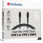 VERBATIM CABLE 240W USB-C TO USB-C 200CM