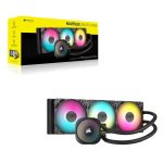 Corsair NAUTILUS 360 RS ARGB Liquid CPU Cooler, Aluminum Rad, Copper Cold Plate, PWM Fan Control, 1700 RPM, 360mm rad, 450mm Tubing, 3x Fans