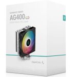 DeepCool AG400 ARGB Single Tower CPU Cooler TDP 220W 120mm Static ARGB Fan 4 Direct-Touch Copper Heat Pipes LGA1851 1700 1200 115X AM5 AM4